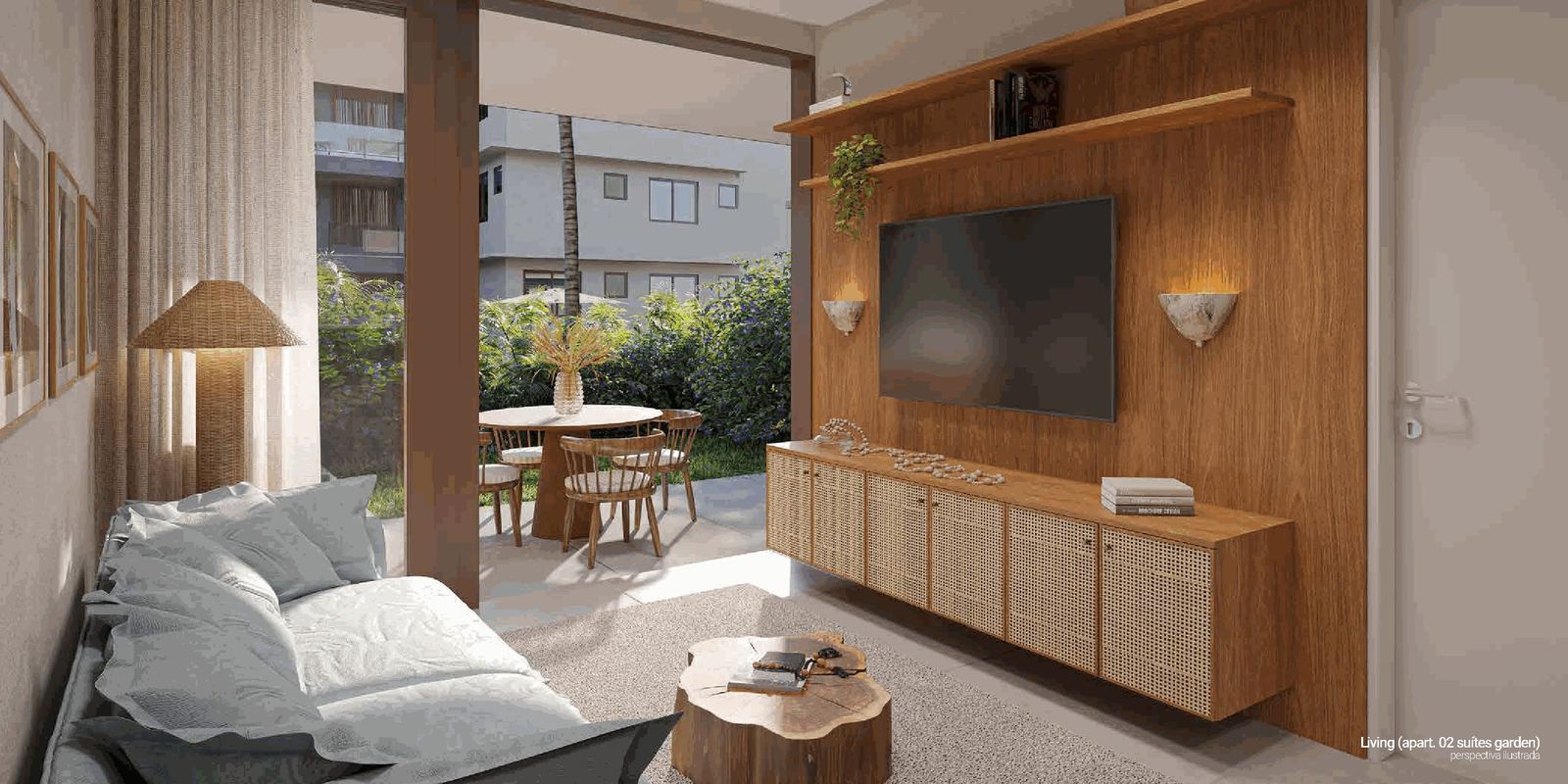 Living apartamento 2 suítes garden